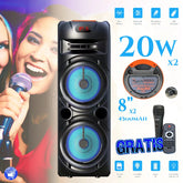 BIG ZVUČNIK 4500mah 8'' X2 SA GRATIS BEŽIČNIM MIKROFONOM I DALJINSKIM BIG ZVUČNIK 4500mah 8'' X2 SA GRATIS BEŽIČNIM MIKROFONOM I DALJINSKIM