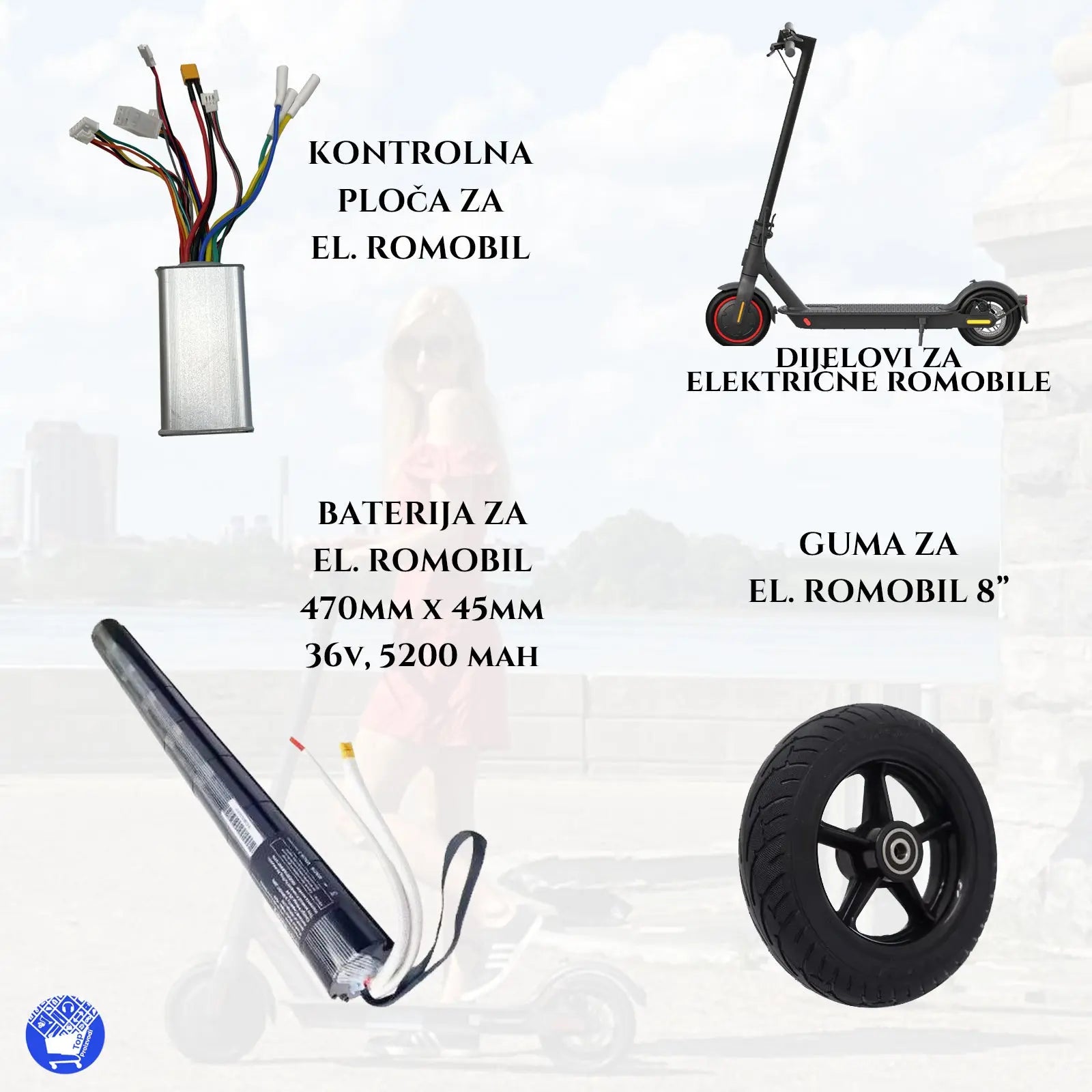 DIJELOVI ZA ELEKTRIČNE ROMOBILE Outlet Prodaja