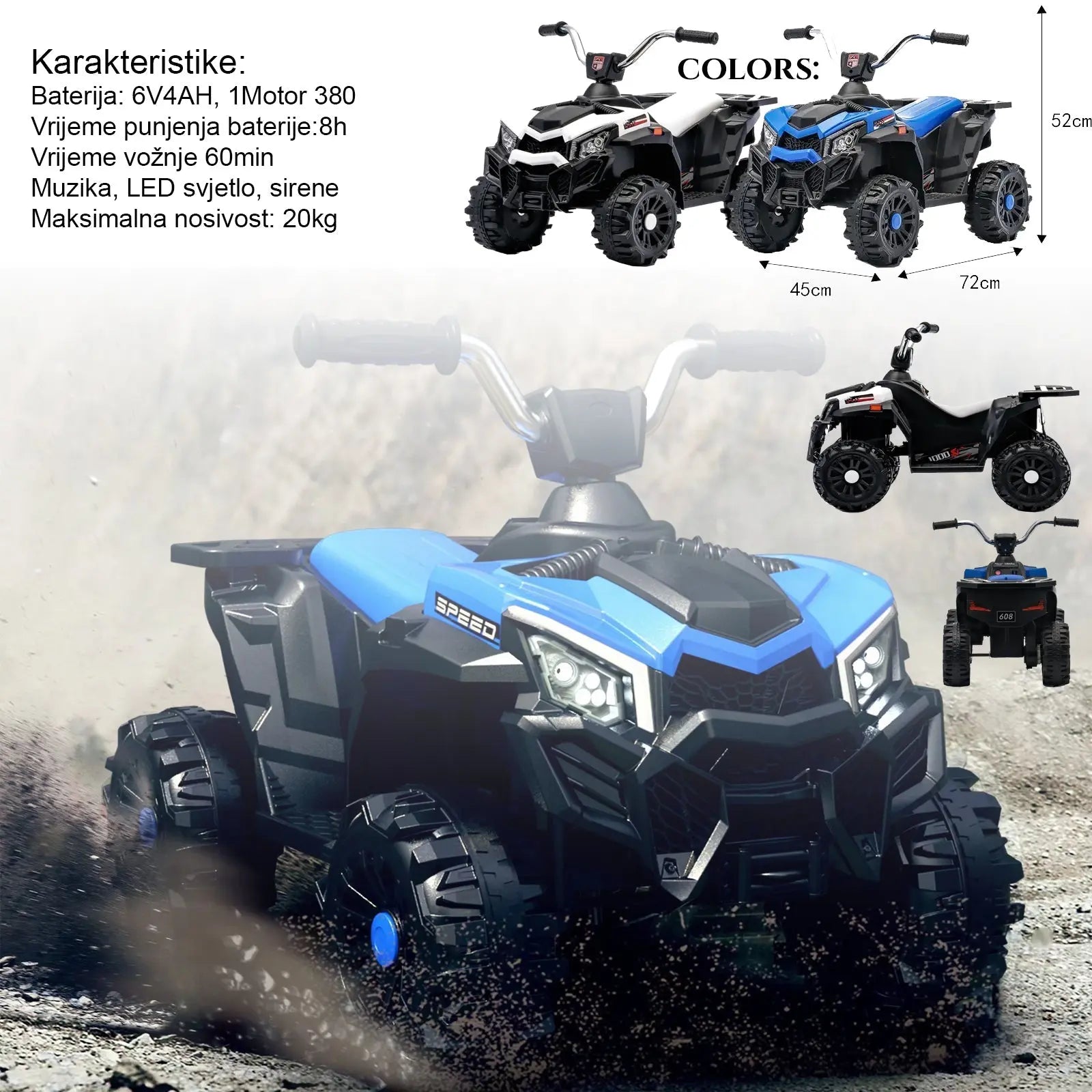 Dječiji električni quad SPEED Outlet Prodaja