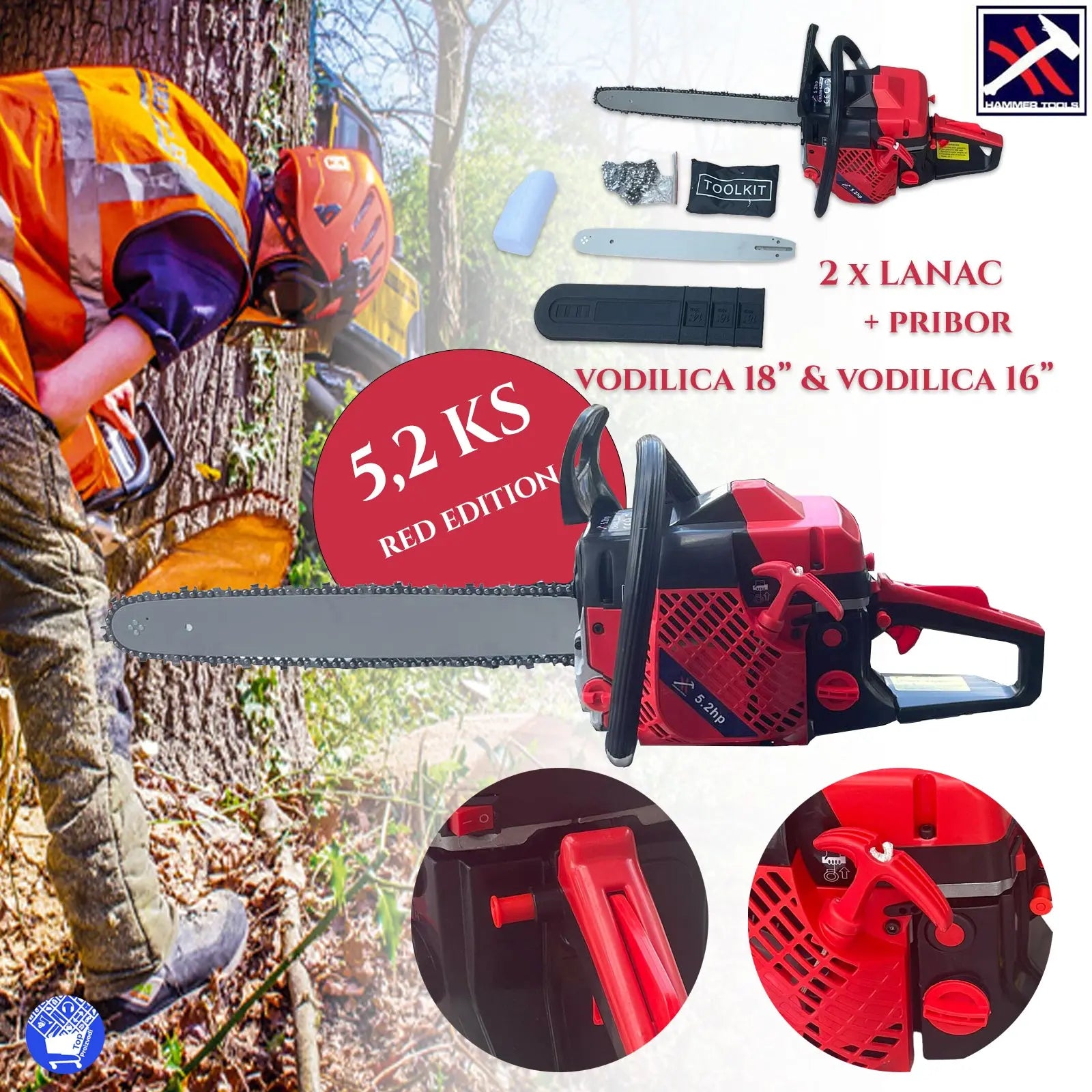 MOTORNA PILA HAMMER TOOLS 5,2 KS RED EDITION MOTORNA PILA HAMMER TOOLS 5,2 KS RED EDITION