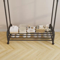 Metalna garderobna vješalica s policom - 105 cm Outlet Prodaja