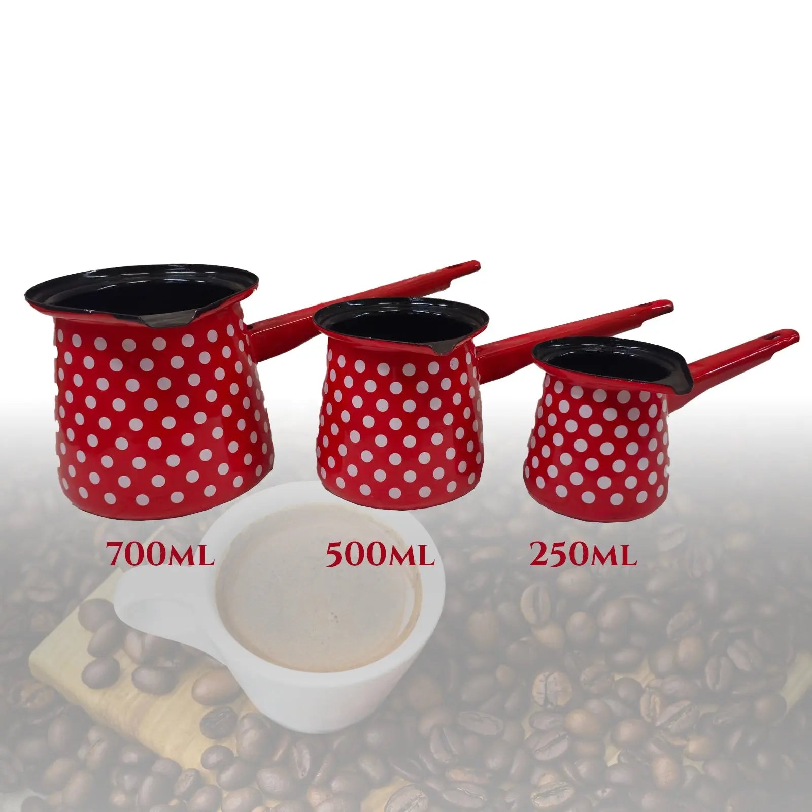 SET OD 3X POSUDE ZA PRIPREMANJE KAVE INOX 250/500/700ML Outlet Prodaja