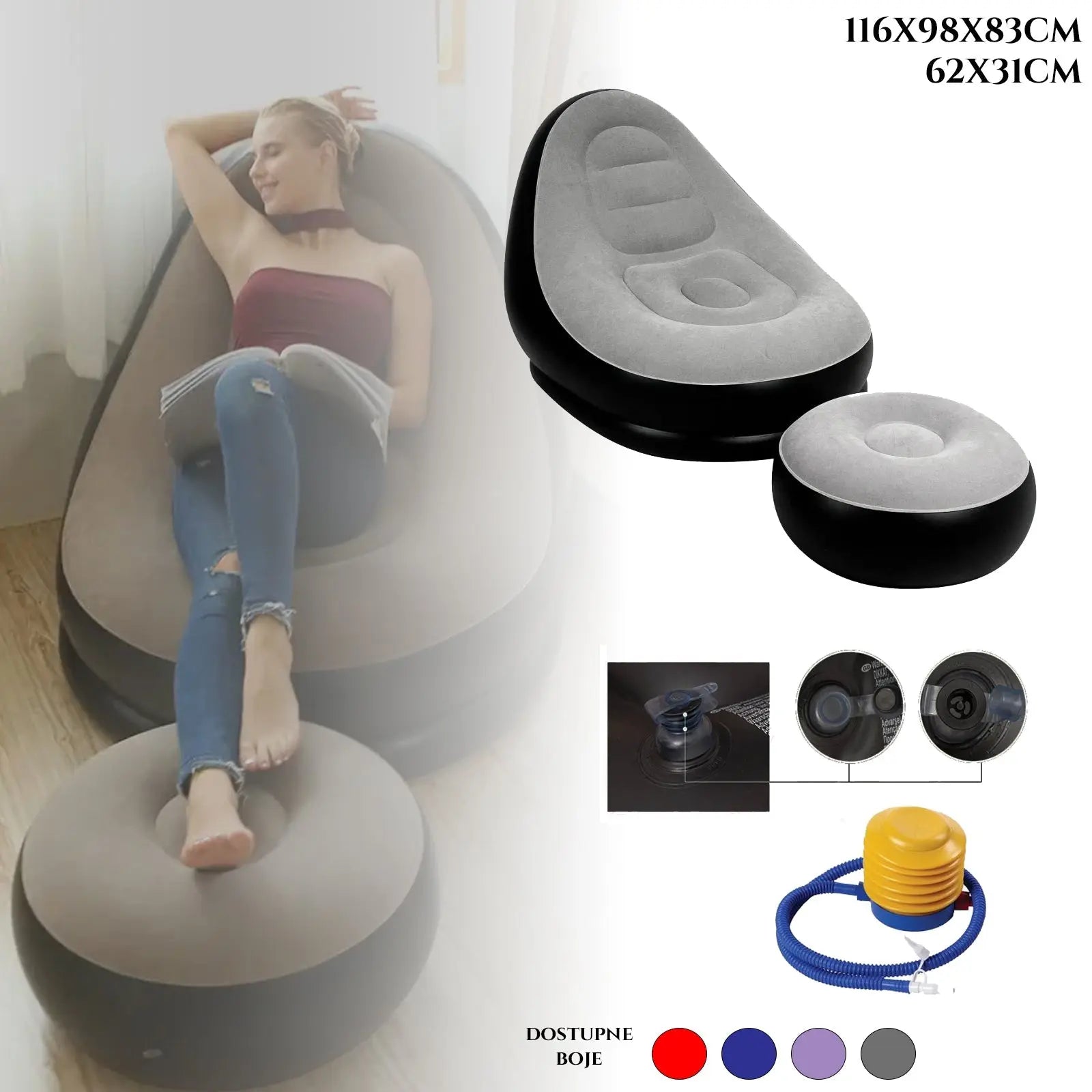 STOLICA SA JASTUKOM NA NAPUHAVANJE Outlet Prodaja