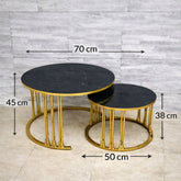 Set stolića za kavu - Crni mramor Outlet Prodaja