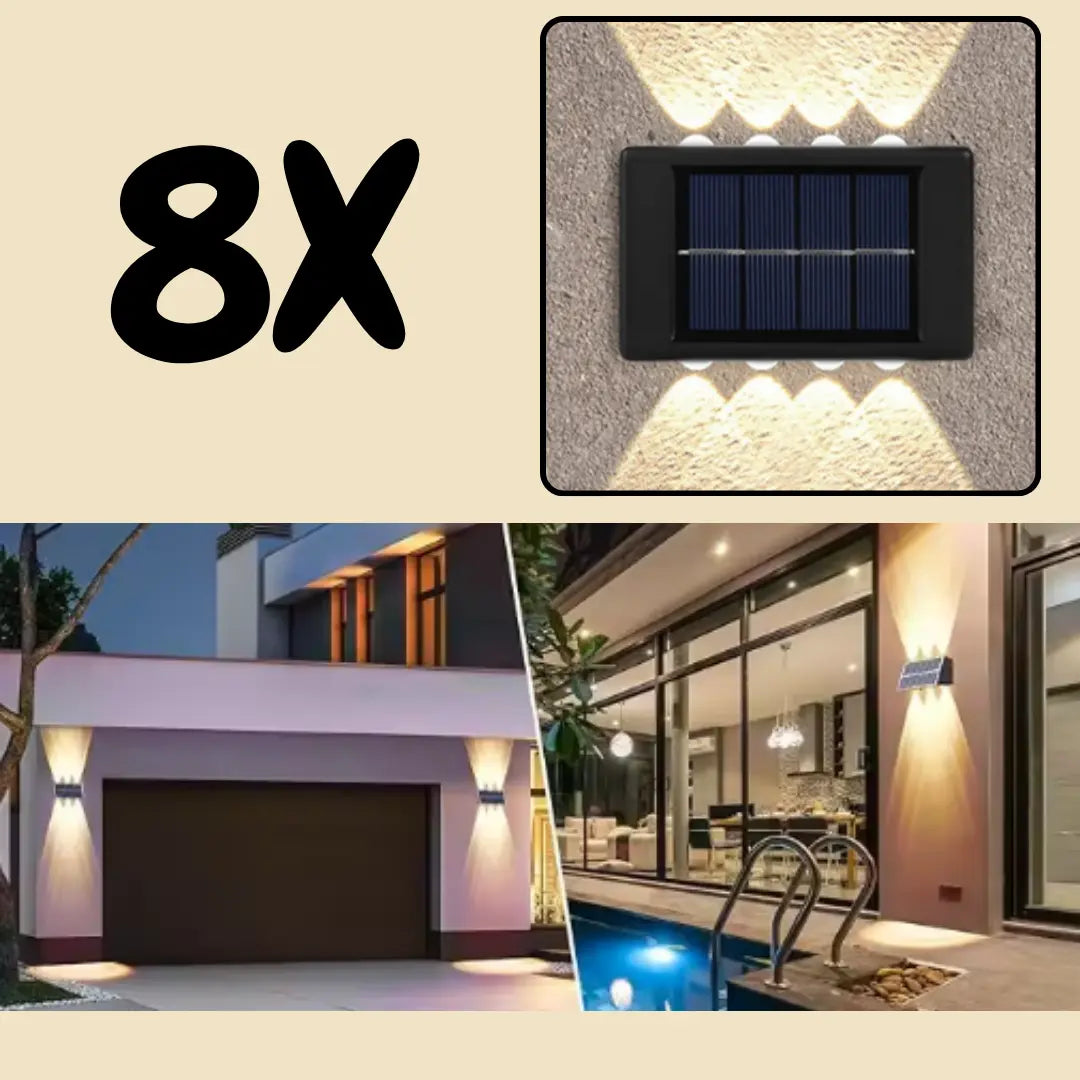 ZIDNA DEKORATIVNA SOLARNA LAMPA 8 KOMADA Outlet Prodaja