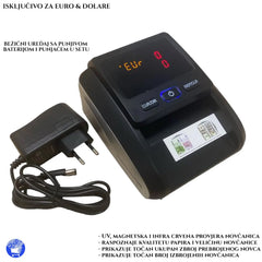 BEŽIČNI UREĐAJ SA PUNJIVOM BATERIJOM ZA BROJANJE I PROVJERU NOVACA BEŽIČNI UREĐAJ SA PUNJIVOM BATERIJOM ZA BROJANJE I PROVJERU NOVACA