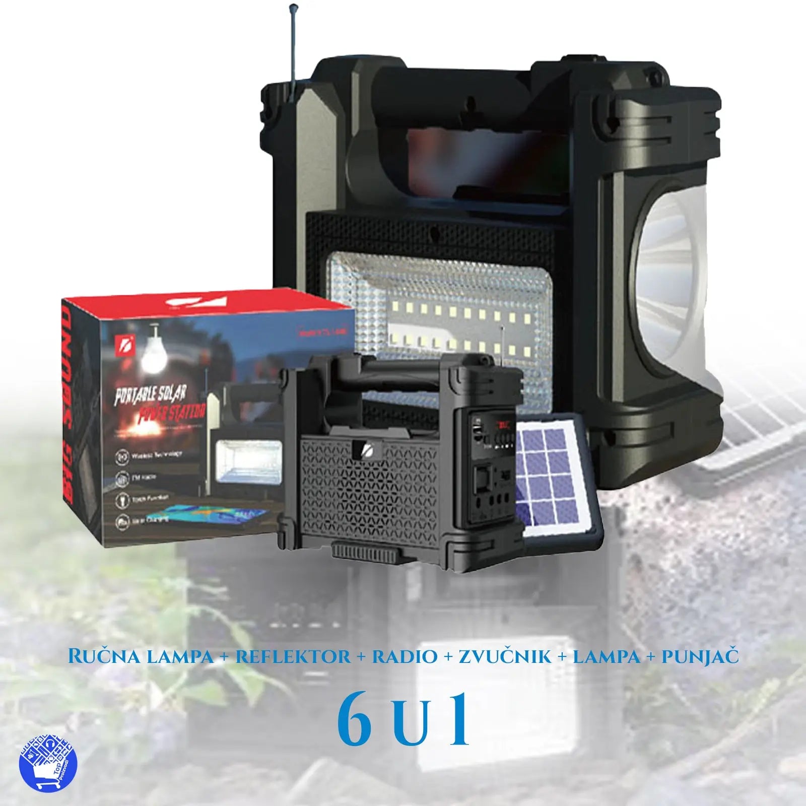 6U1 RUČNA LAMPA + REFLEKTOR +RADIO + ZVUČNIK-LAMPA + PUNJAČ 6U1 RUČNA LAMPA + REFLEKTOR +RADIO + ZVUČNIK-LAMPA + PUNJAČ