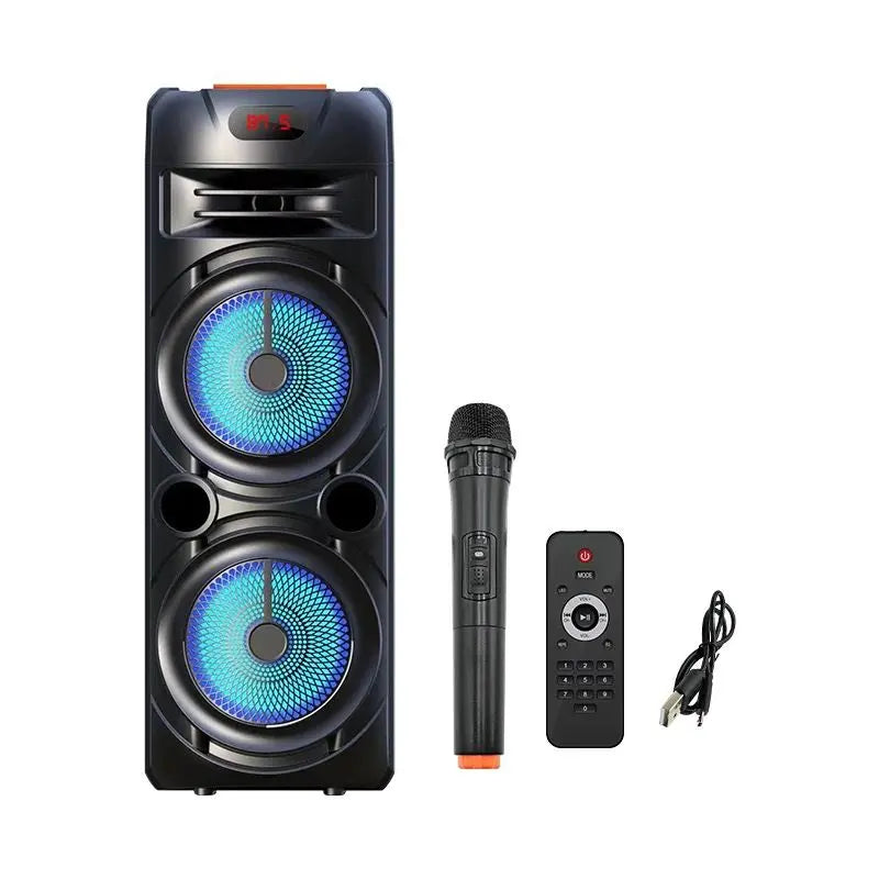 BIG ZVUČNIK 4500mah 8'' X2 SA GRATIS BEŽIČNIM MIKROFONOM I DALJINSKIM BIG ZVUČNIK 4500mah 8'' X2 SA GRATIS BEŽIČNIM MIKROFONOM I DALJINSKIM