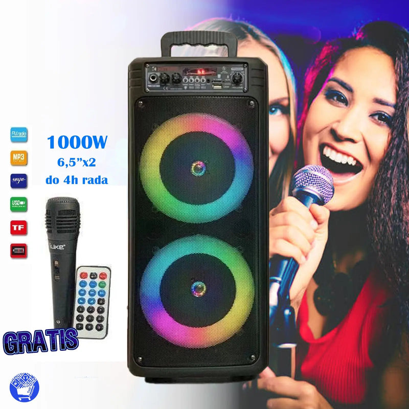 BLUETOOTH KARAOKE ZVUNIK 1000W SA DALJINSKIM I MIKROFONOM GRATIS QS-7604 BLUETOOTH KARAOKE ZVUNIK 1000W SA DALJINSKIM I MIKROFONOM GRATIS QS-7604