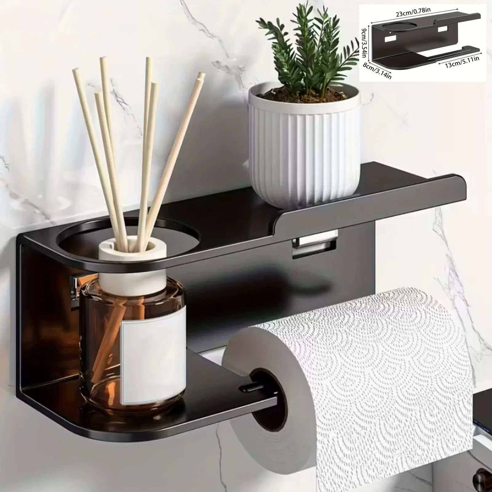 Elegantna zidna polica s držačem papira Outlet Prodaja