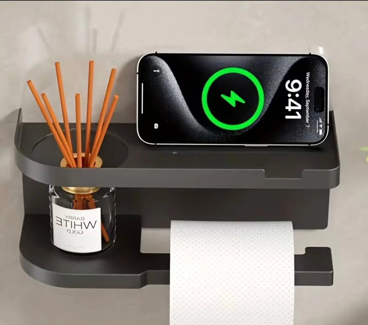 Elegantna zidna polica s držačem papira Outlet Prodaja