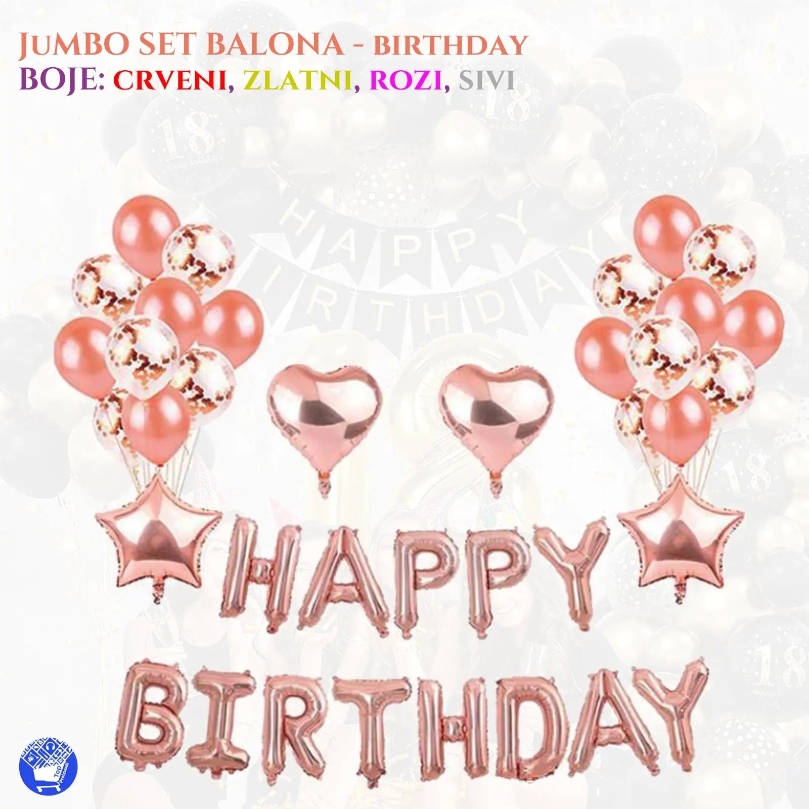 JUMBO ROĐENDANSKI SET BALONA BIRTHDAY Outlet Prodaja