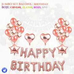 JUMBO ROĐENDANSKI SET BALONA BIRTHDAY Outlet Prodaja