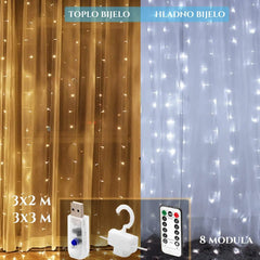 LED Zavjesa  za prozor sa vješalicama i daljinskim 3X3M Top Proizvodi