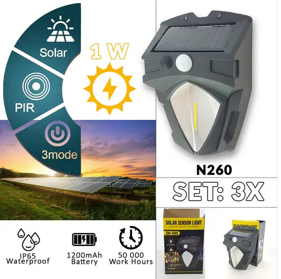 LED solarna lampa n260 3 komada Outlet Prodaja