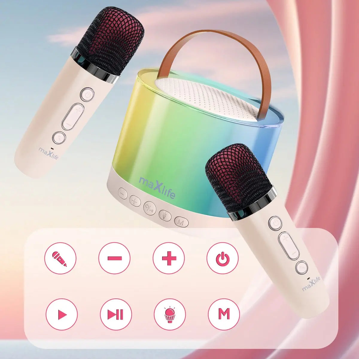 Maxlife Zvučnik + 2 Bežična Mikrofona Outlet Prodaja