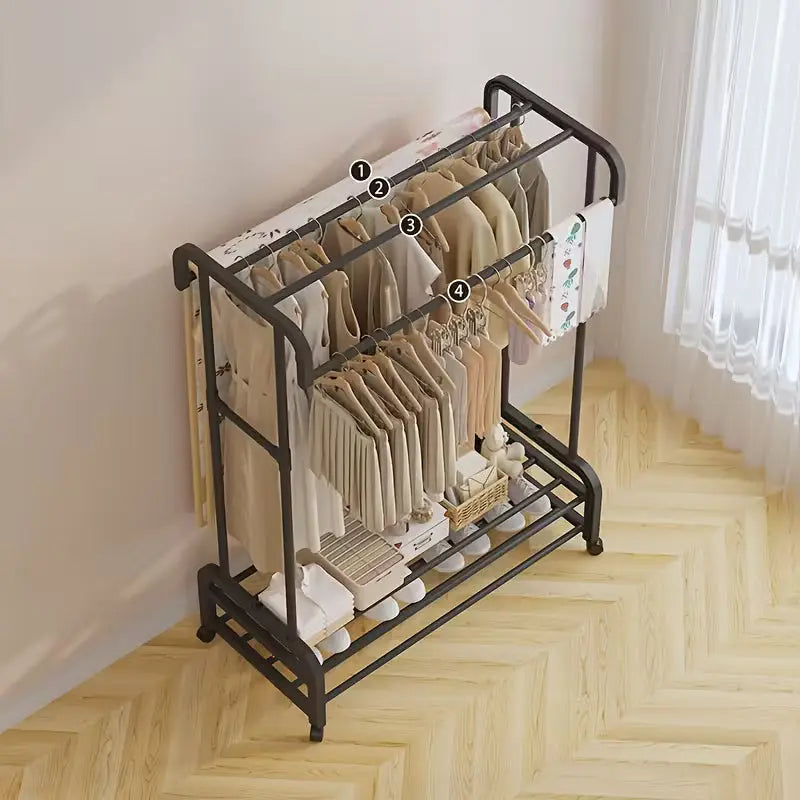 Metalna garderobna vješalica s policom - 105 cm Outlet Prodaja