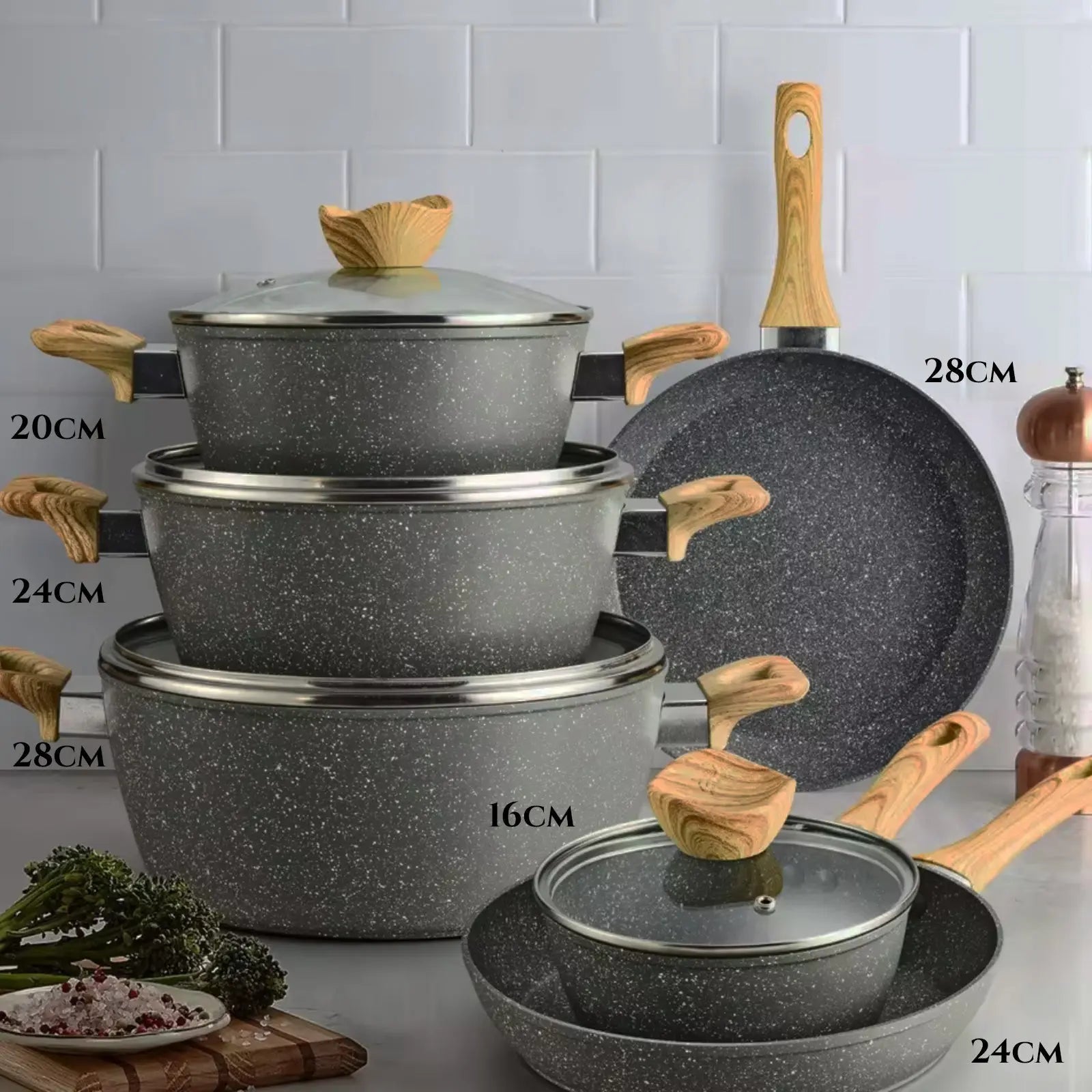 Premium set kamenog posuđa - komplet 7 dijelova Outlet Prodaja