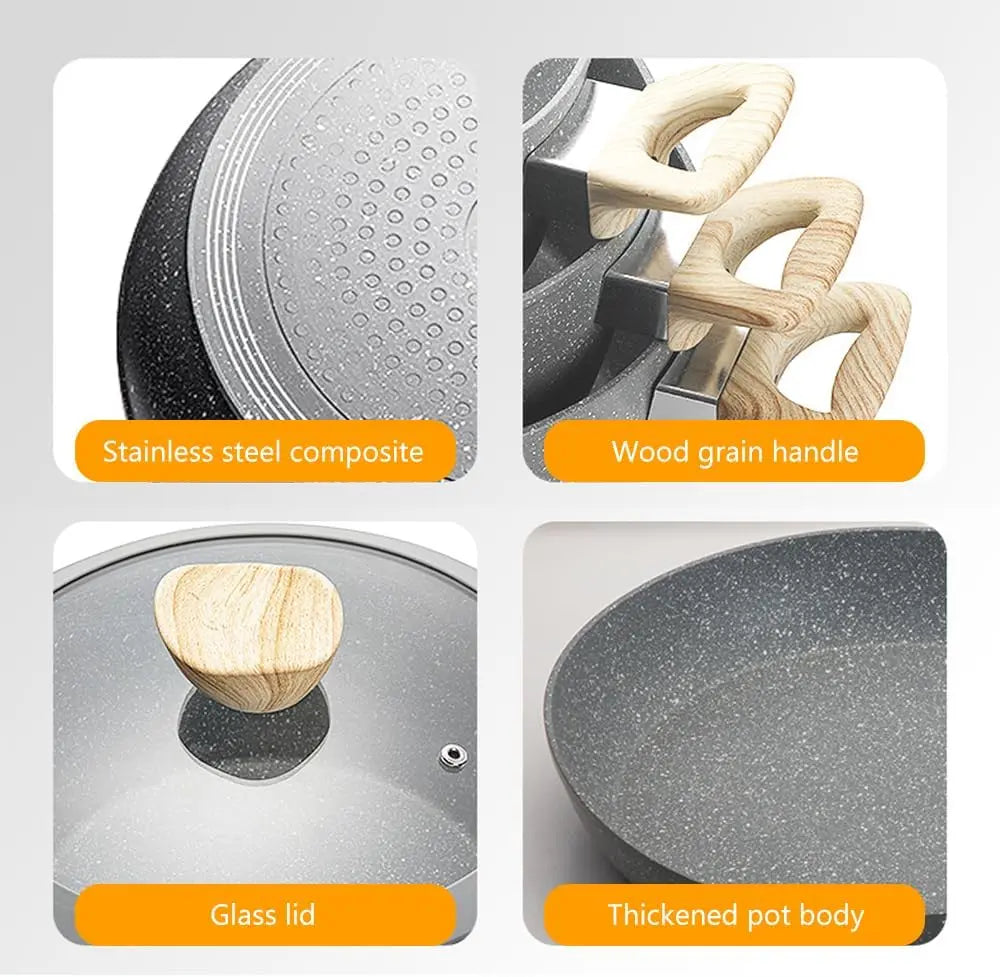 Premium set kamenog posuđa - komplet 7 dijelova Outlet Prodaja