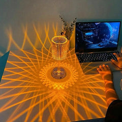 STOLNA PUNJIVA KRISTALNA LED LAMPA OSJETLJIVA NA DODIR SA 16 BOJA I DALJINSKIM Top Proizvodi
