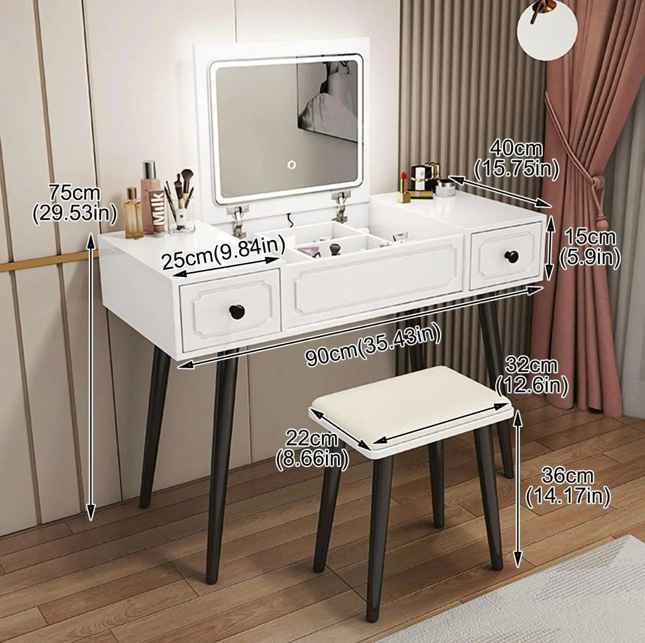 Stol za šminkanje s rasvjetom Outlet Prodaja