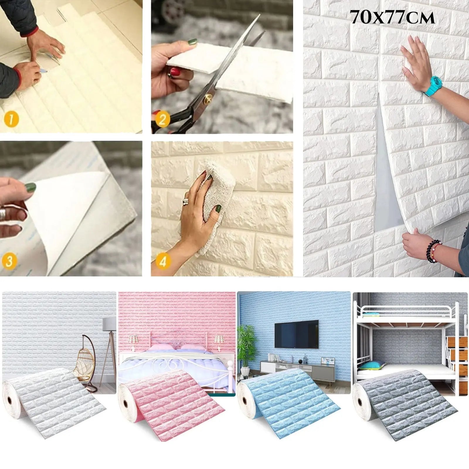 ZIDNE NALJEPNICE S 3D IZGLEDOM 70X77 Top Proizvodi