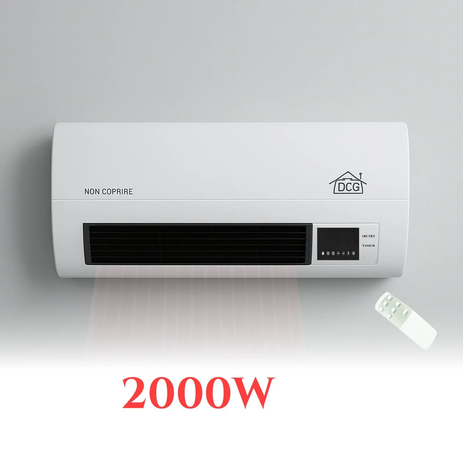 Zidna električna grijalica 2000W s daljinskim upravljačem Outlet Prodaja